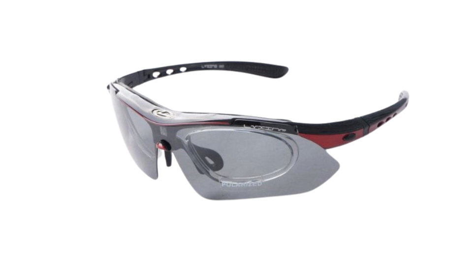 Lx005 Prescription Sports and Cycle Glasses Black Red nowyousee